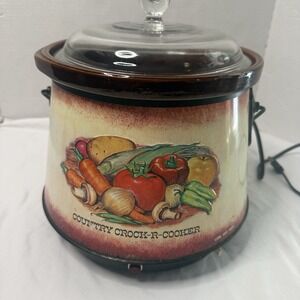 FARBERWARE Country Crock Cooker Model 266 Swedish Style Crockpot Bail w/Handle